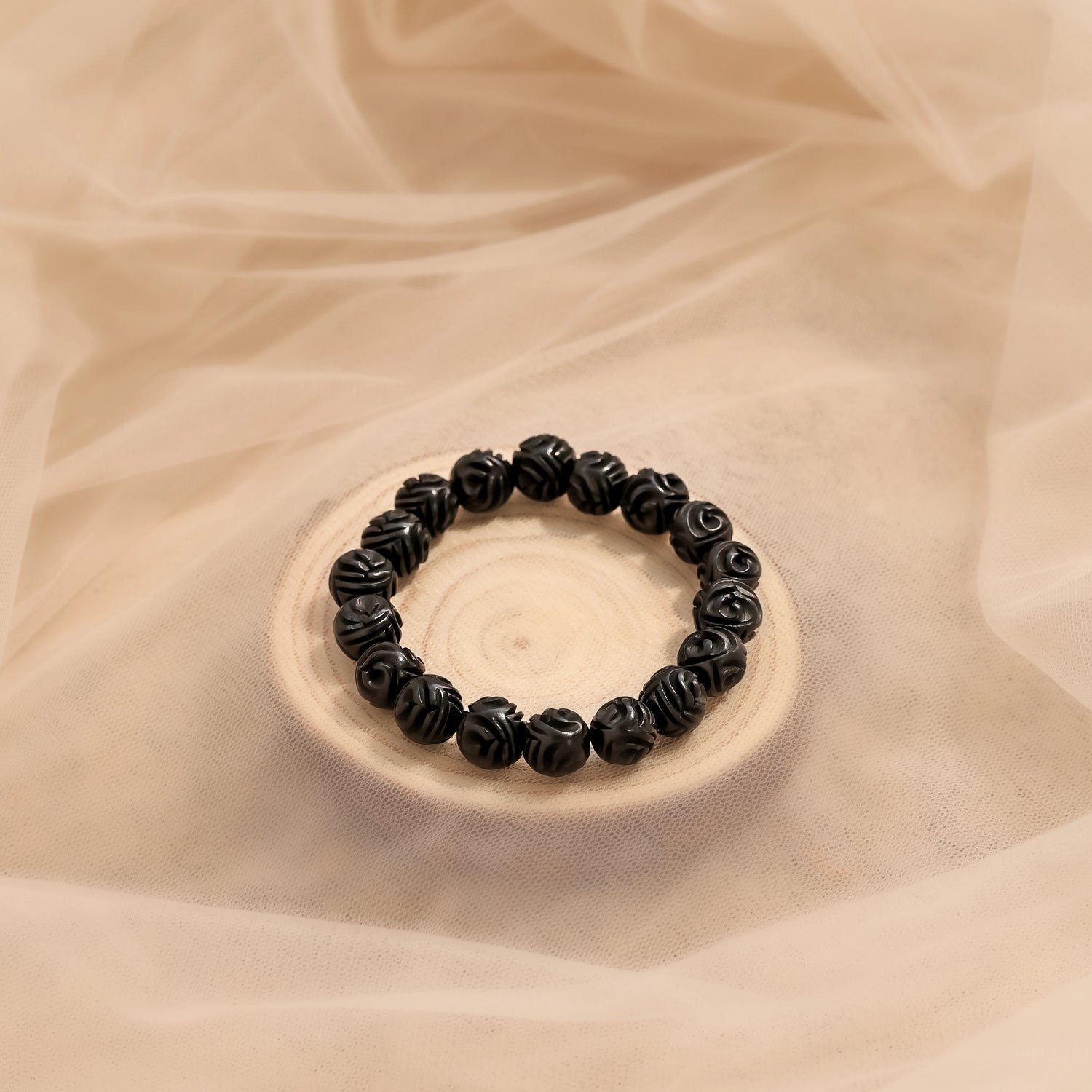 Karungali Malai Bracelet with design Engraved with Govt. Certification