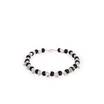 Karungali Beads Floral Silver Bracelet