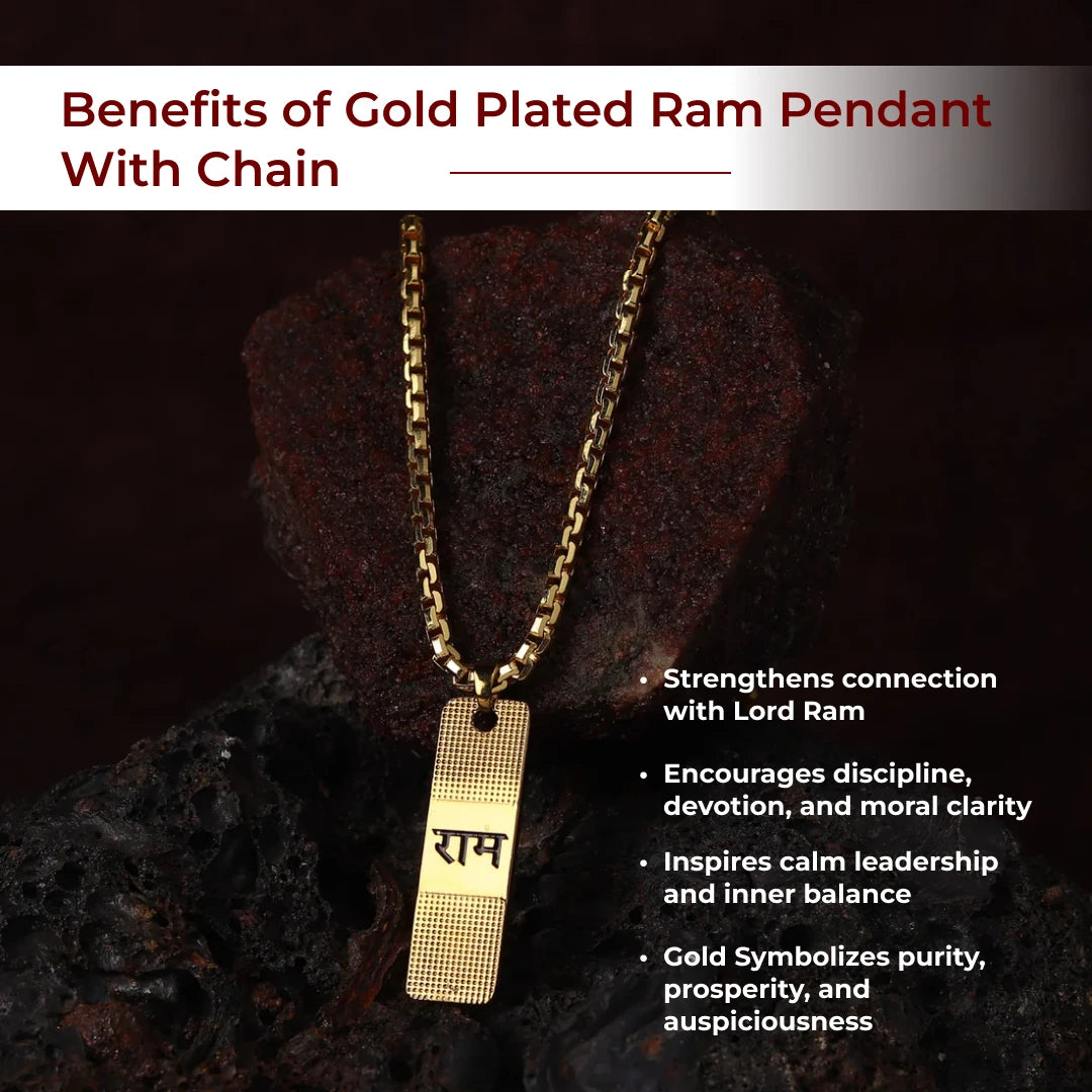 Gold Plated Ram Pendant With Chain