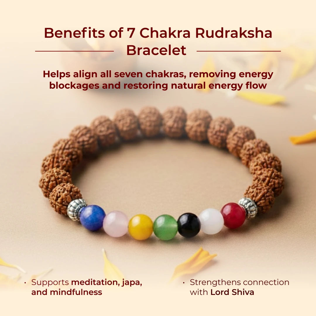 7 Chakra Rudraksha Bracelet