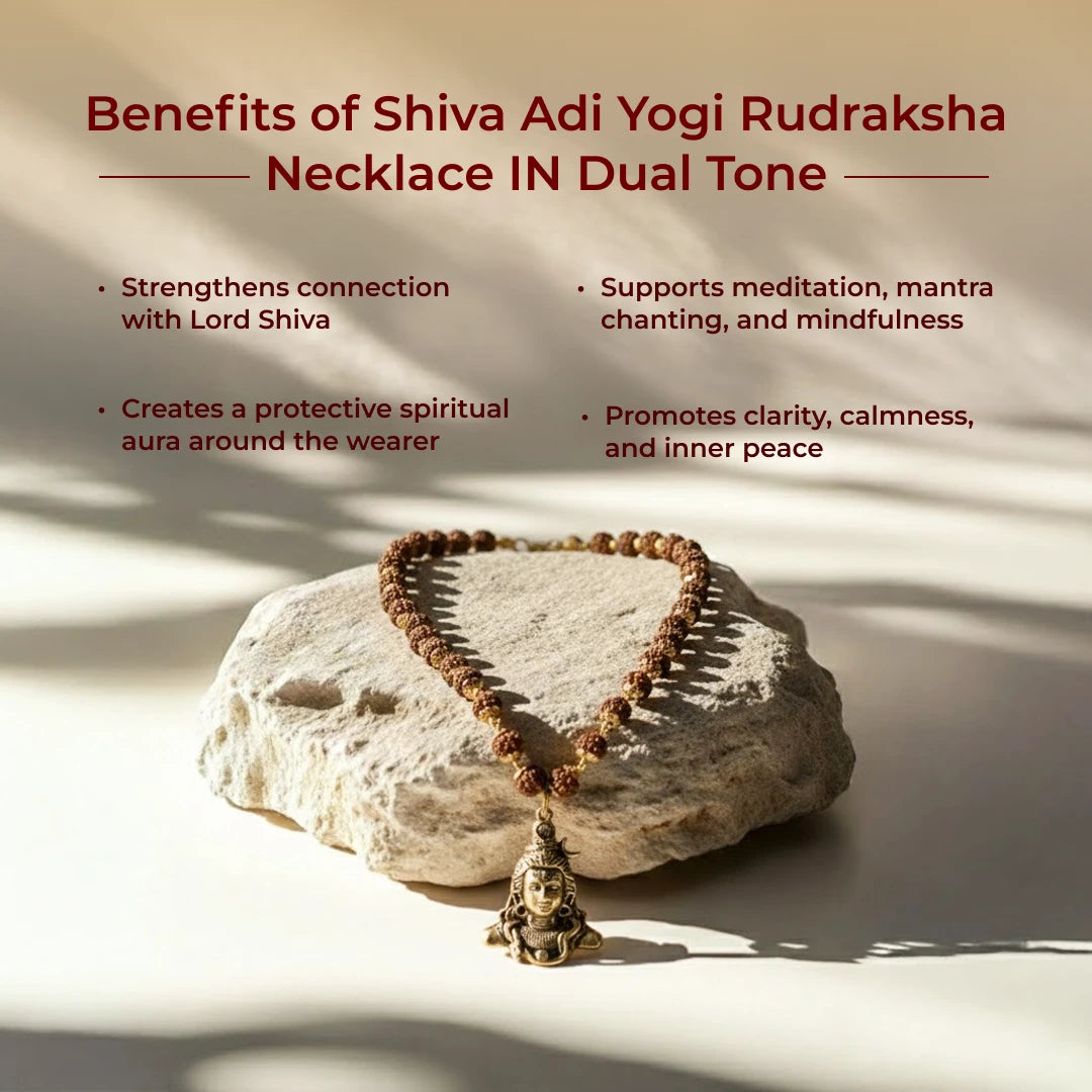 Shiva Adi Yogi Rudraksha Necklace IN Dual Tone