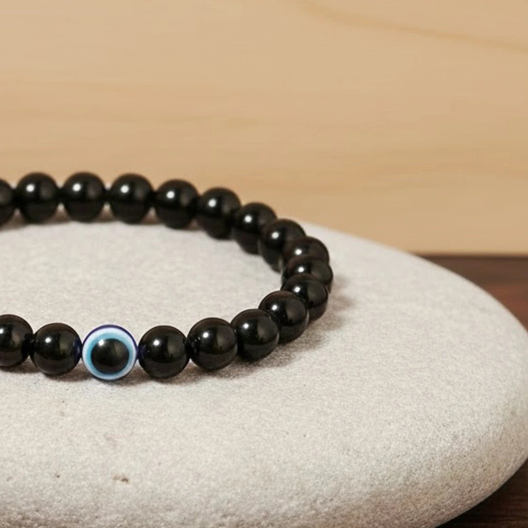 Black Obsidian Evil Eye Bracelet