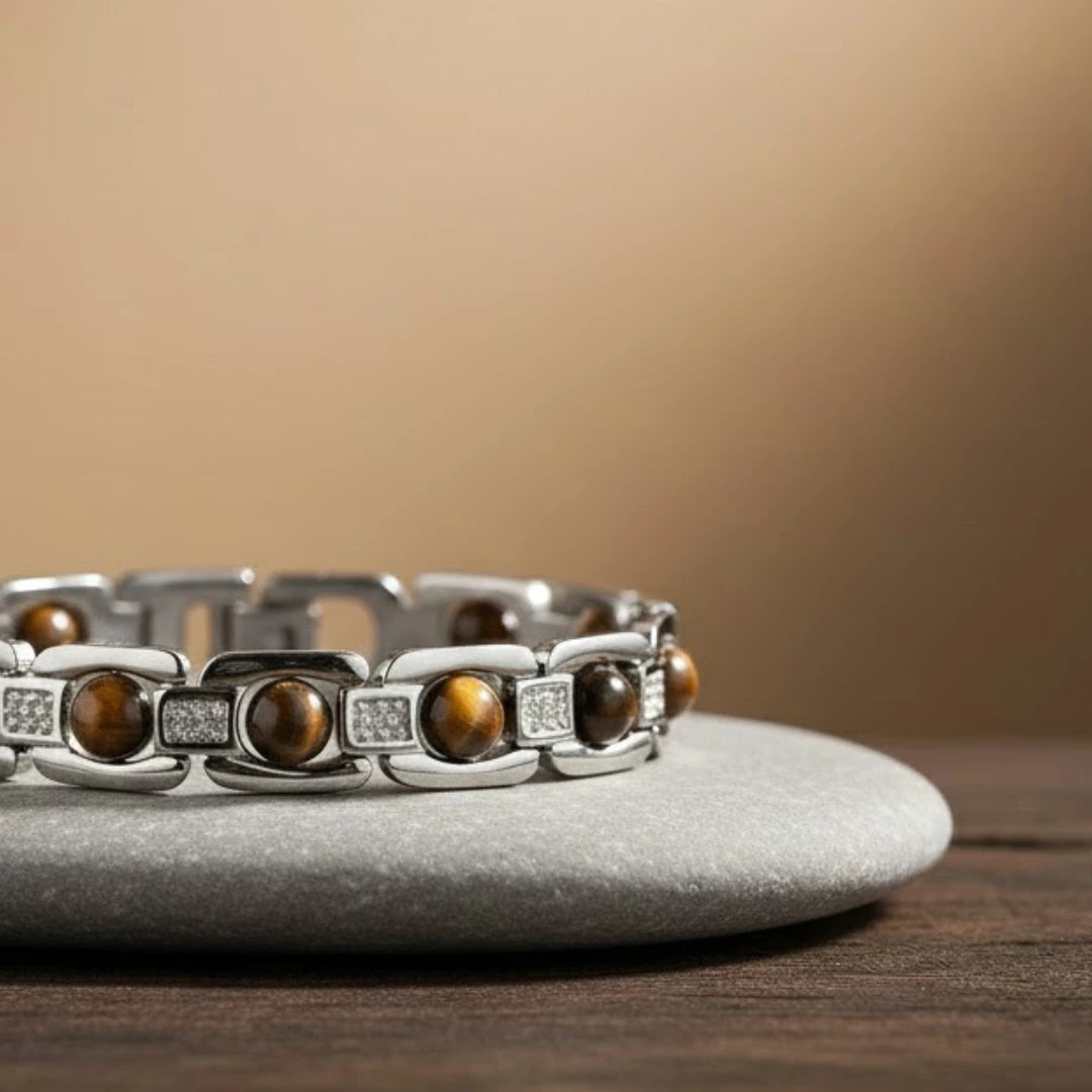 Tiger Eye Link Chain Bracelet