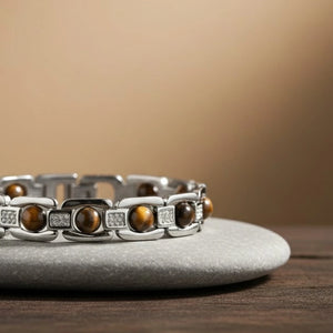 Tiger Eye Link Chain Bracelet