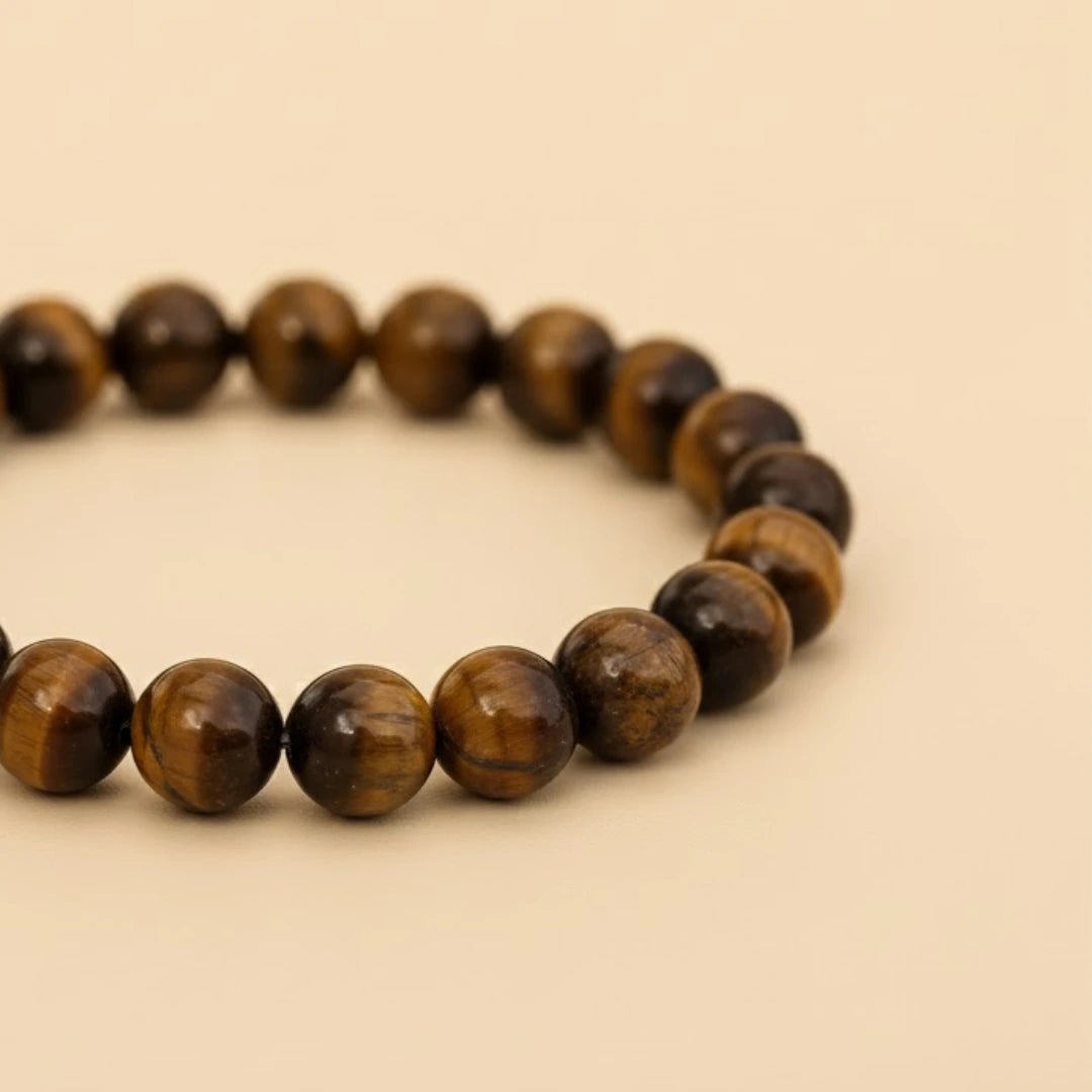 Tiger's Eye, Pyrite & Black Obsidian Triple Protection Wealth Bracelet