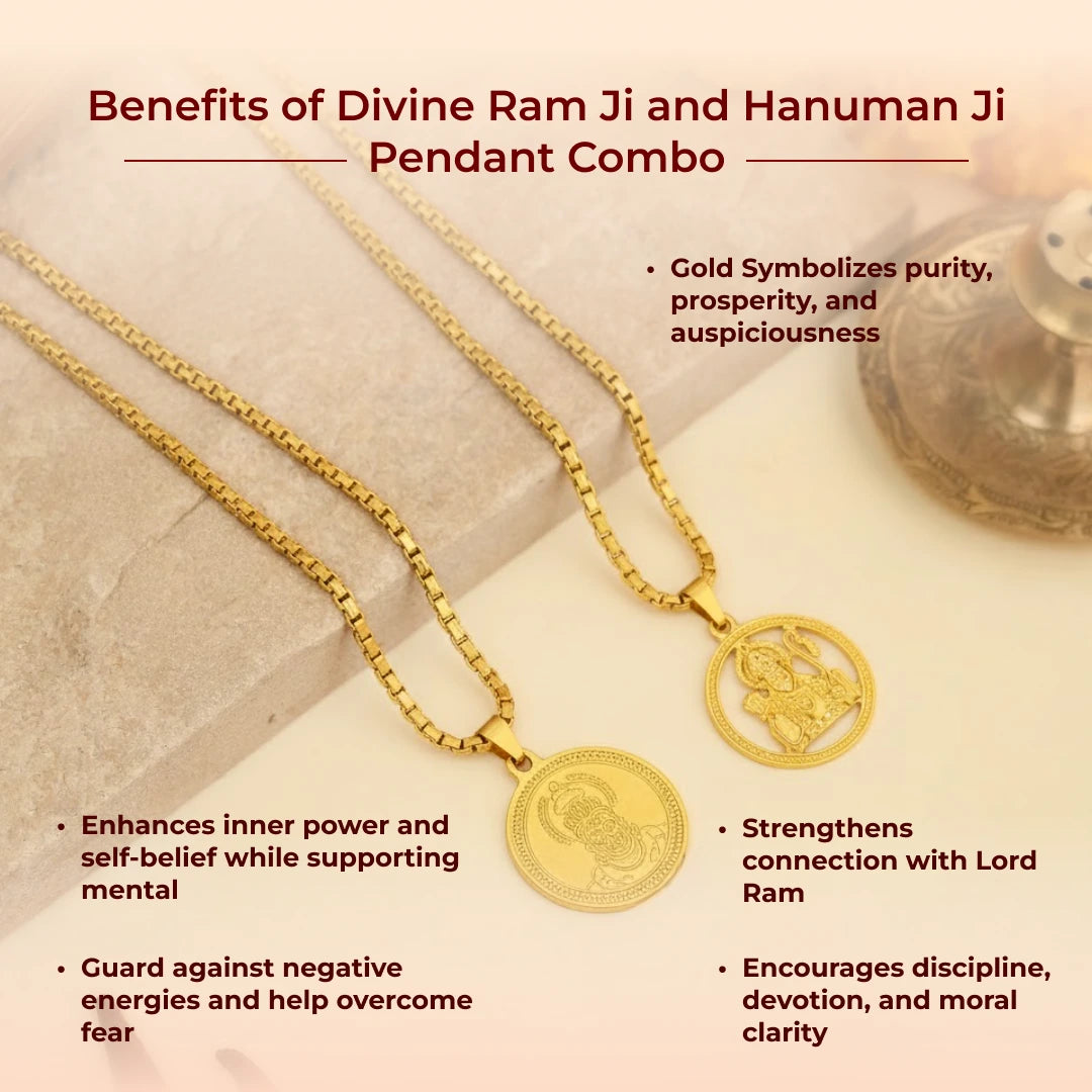Divine Ram Ji and Hanuman Ji Pendant Combo