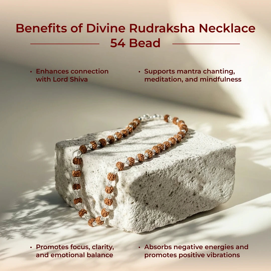 Divine Rudraksha Necklace - 54 Bead