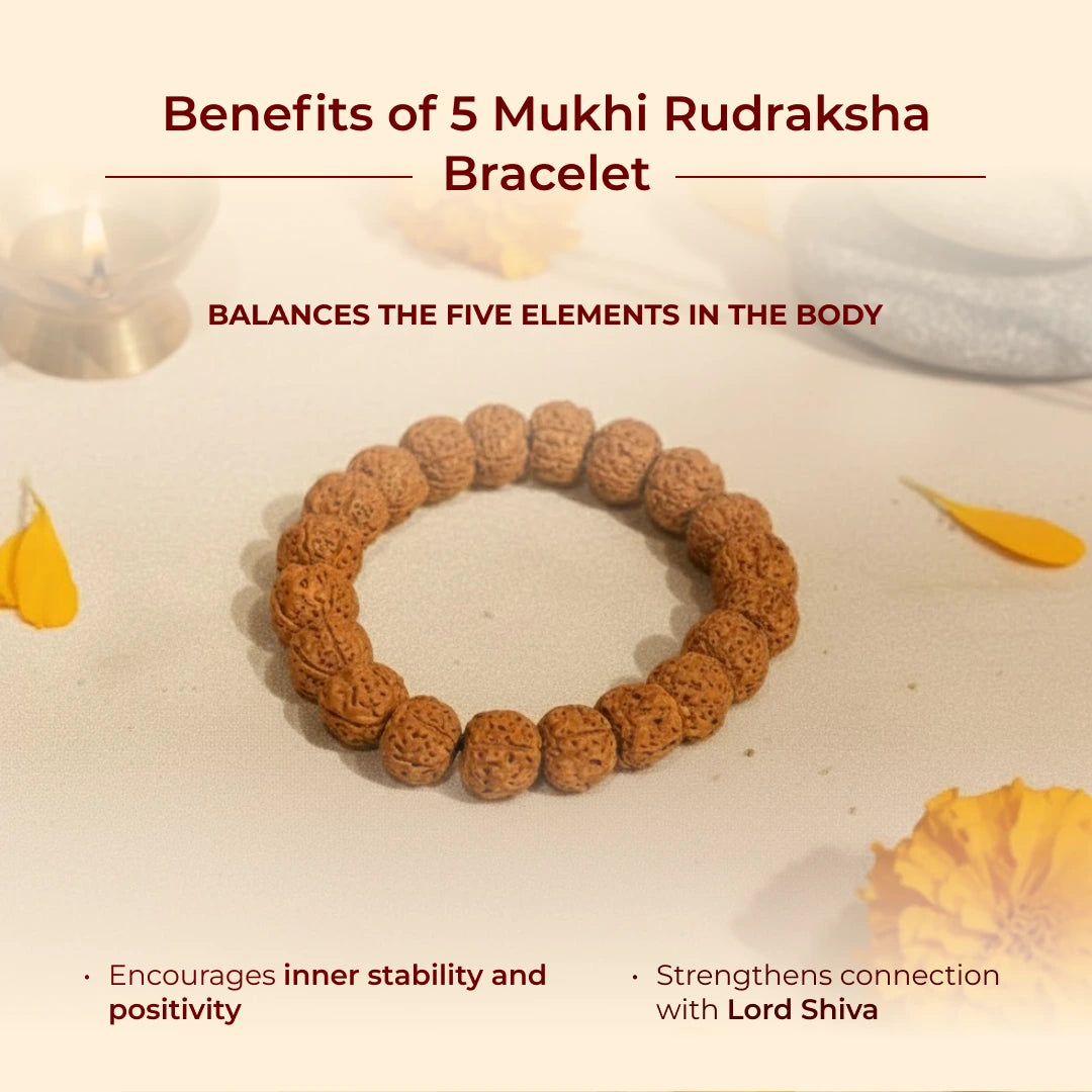 5 Mukhi Rudraksha Bracelet
