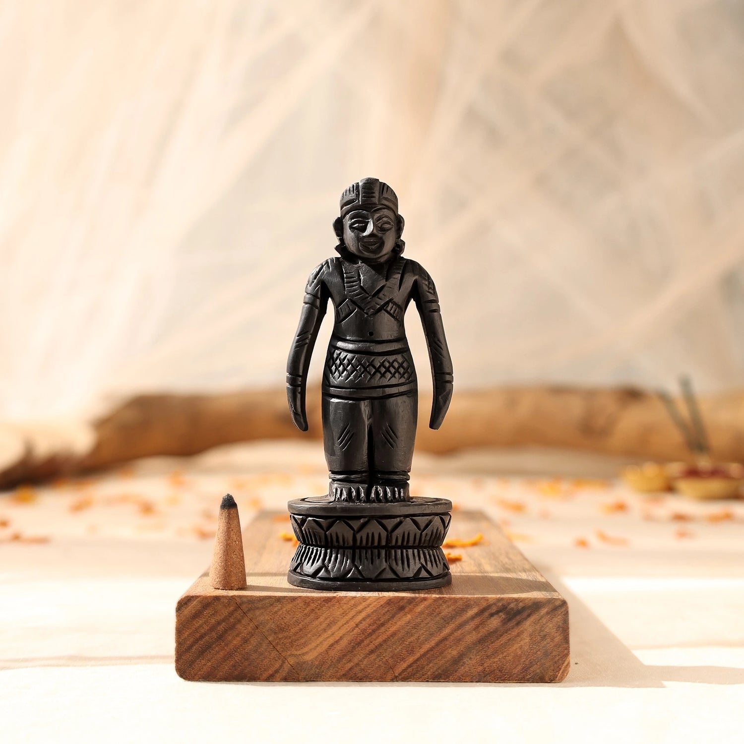 Divine Hindu Lord Ayyappa Karungali Idol – Ebony Wood