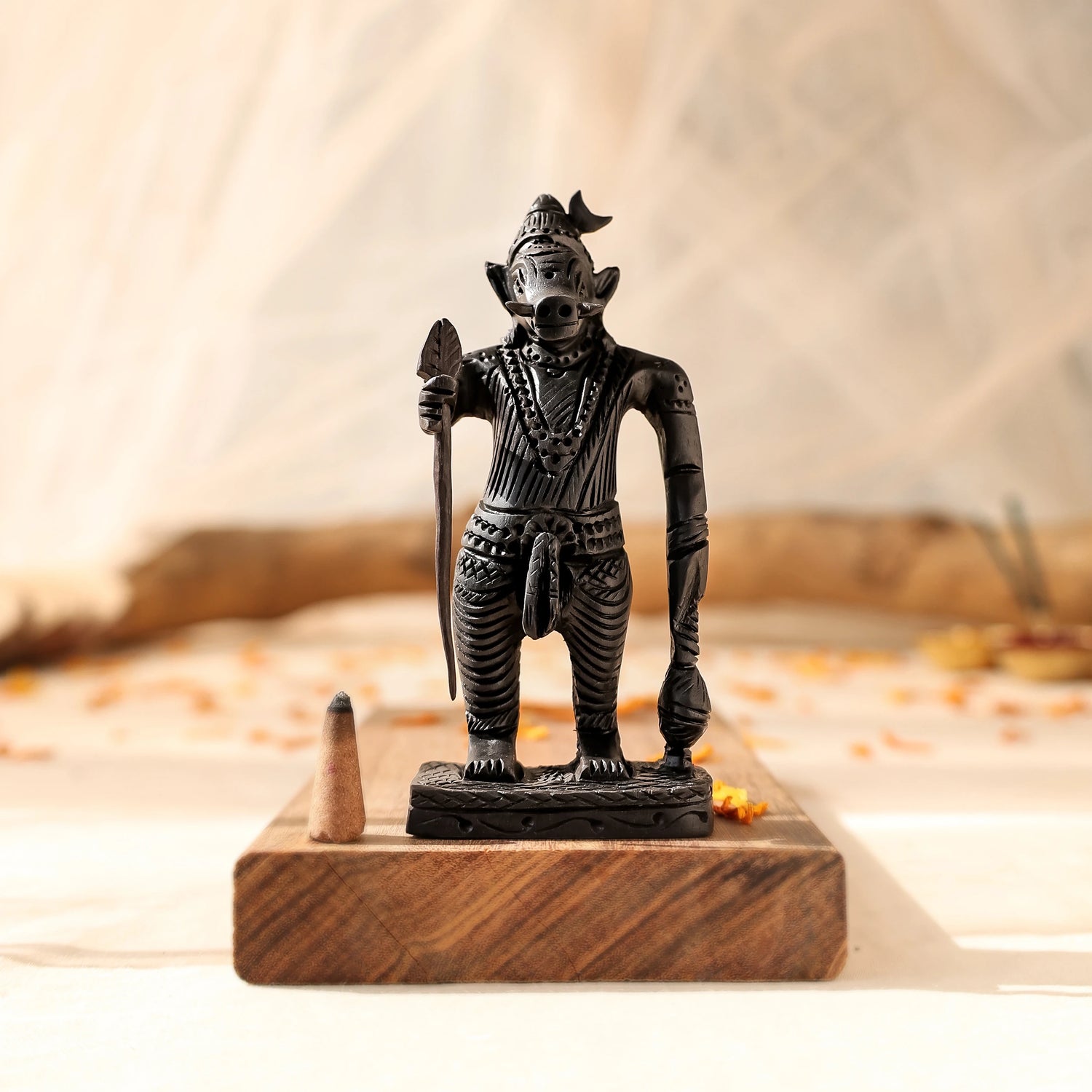 Divine Hindu Lord Varaha Swamy Karungali Idol – Ebony Wood