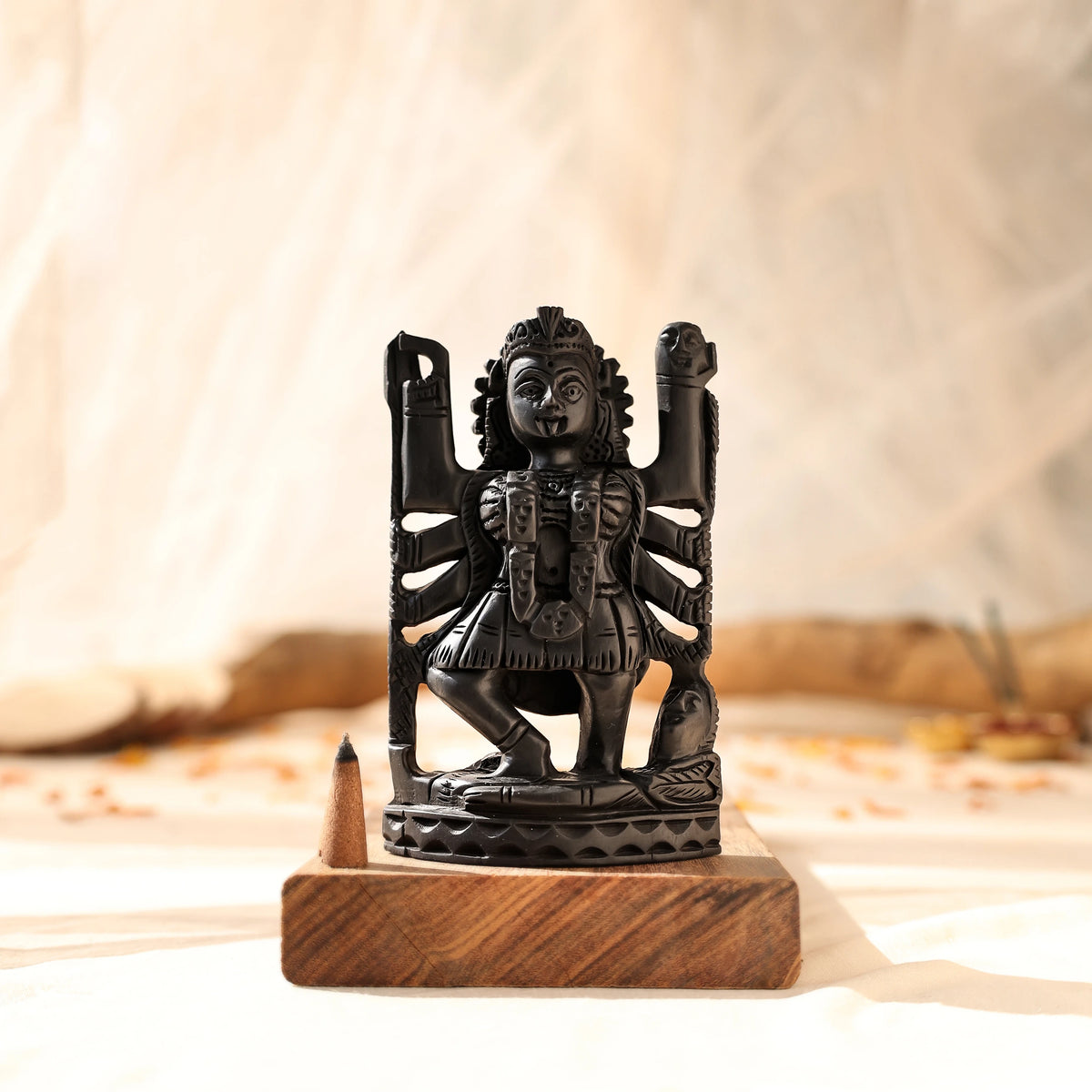 Divine Hindu Goddess Kali Maa Karungali Idol – Ebony Wood