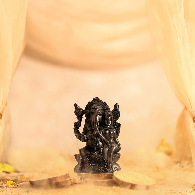 Divine Hindu Lord Ucchista Ganapati Karungali Idol – Ebony Wood