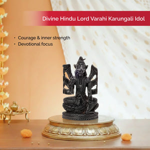 Divine Hindu Lord Varahi Karungali Idol – Ebony Wood