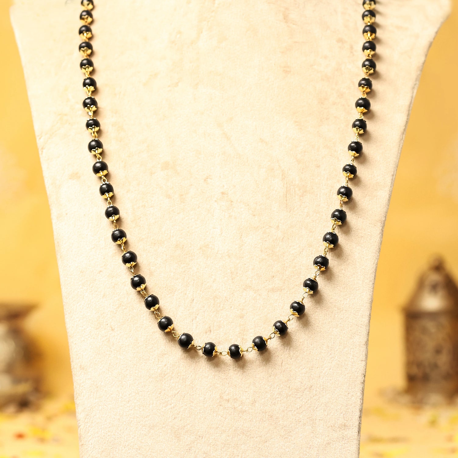 Divine Karungali Malai with Gold Capped Beads | Govt Lab Certified