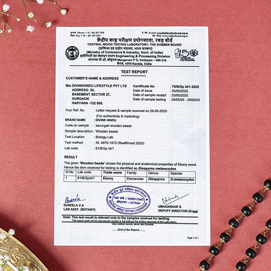 Divine Karungali Malai with Gold Capped Beads | Govt Lab Certified