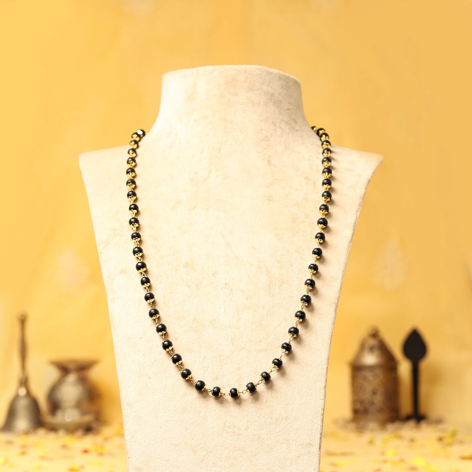 Divine Karungali Malai with Gold Capped Beads | Govt Lab Certified