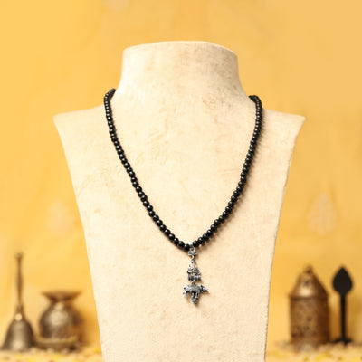 Original Karungali Malai with Shiv Trishul & Nandi Pendant