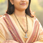 Rudraksha Karungali Malai in Silver-Cap with Shiv Pendant Lifestyle Female