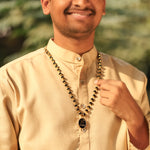 Karungali Malai with Gold-Plated Caps & Om Namah Shivaya Pendant