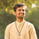 Karungali Malai with Silver-Plated Caps & Oxidized Om Pendant