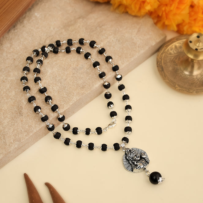 Lord Kartikeya Karungali Pendant in SIlver Finish