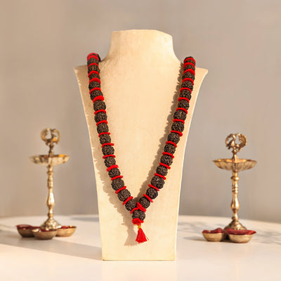 5 Mukhi Rudraksha Kantha Mala - 54+1 Beads | Natural & Lab-Certified