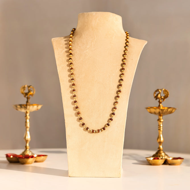 Rudraksha Mala with Golden Cap | 54 Beads