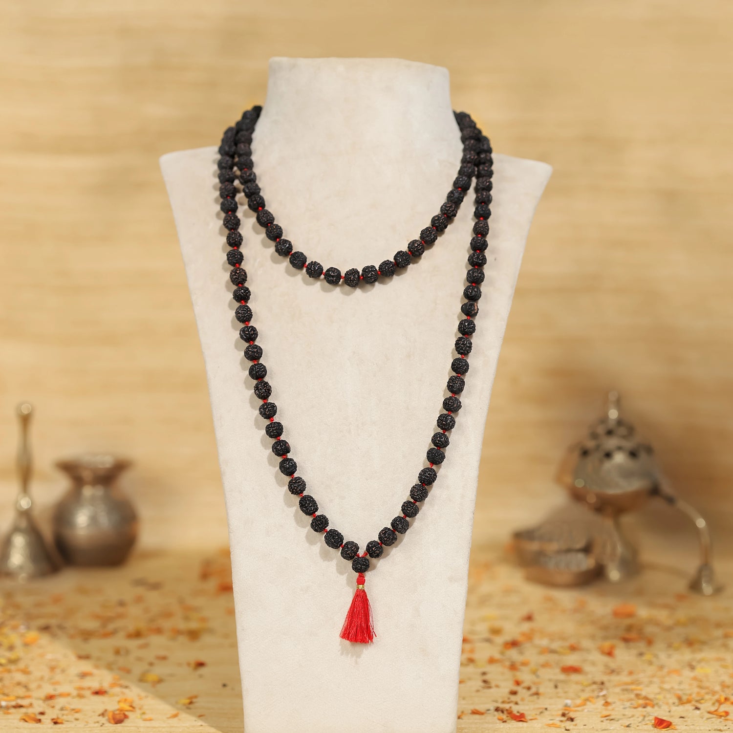 Pure Black Rudraksha Mala - 108 Beads