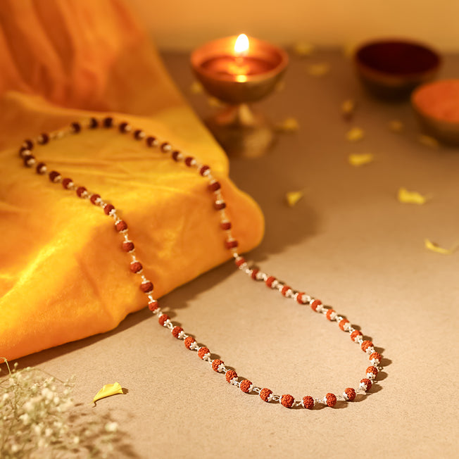 925 Pure Sterling Silver Rudraksha Necklace