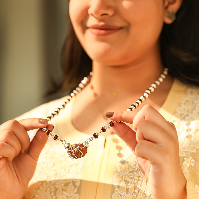 1 Mukhi Rudraksha Pendant with Silver Cap