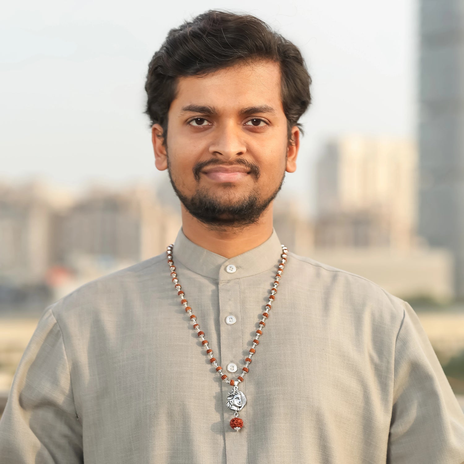 Adiyogi Rudraksha Pendant in Silver Finish