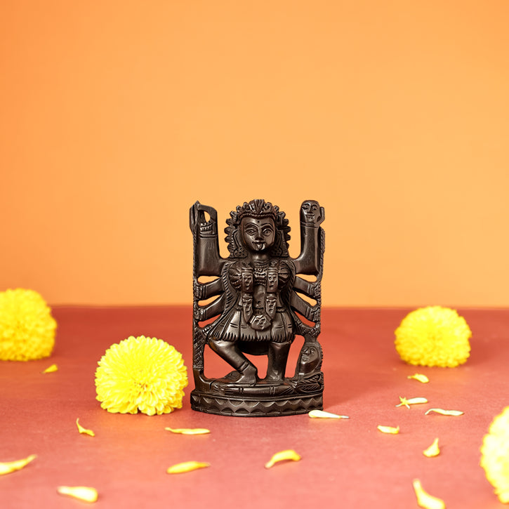 Divine Hindu Goddess Kali Maa Karungali Idol – Ebony Wood