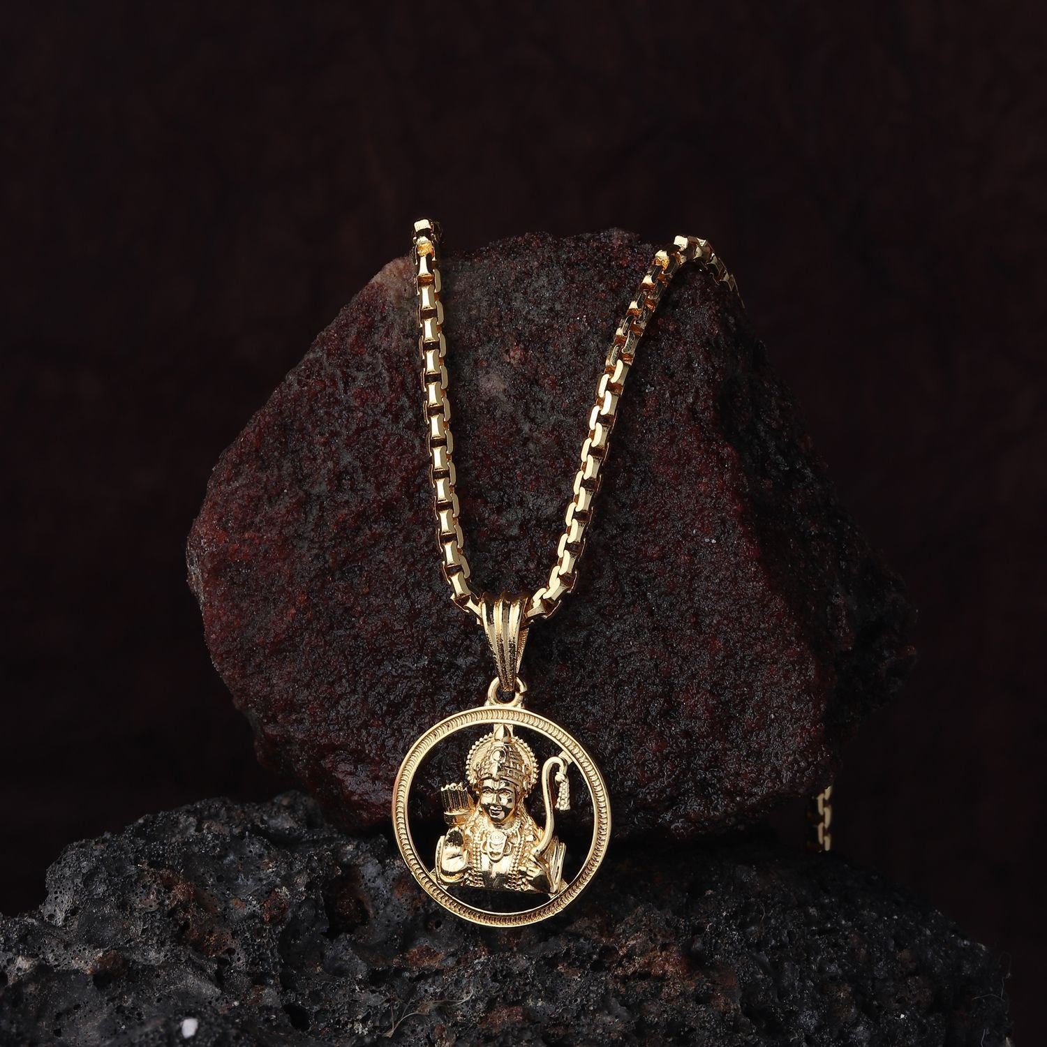 Sri Rama Hand Chain Gold Plated Shree Ram Pendant Chain Necklace - Divine Hindu