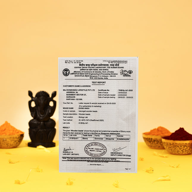 Divine Hindu Lord Ganesh Karungali Idol with Lotus Base with Certificate