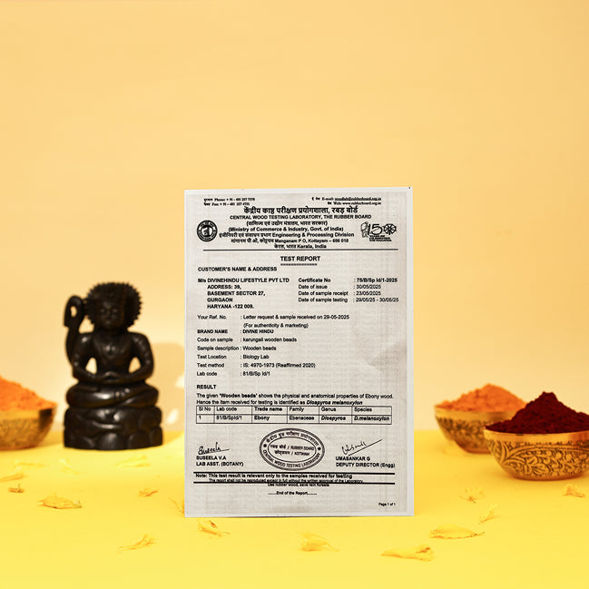 Divine Hindu Lord Hanuman Ji Karungali Idol with Certificate