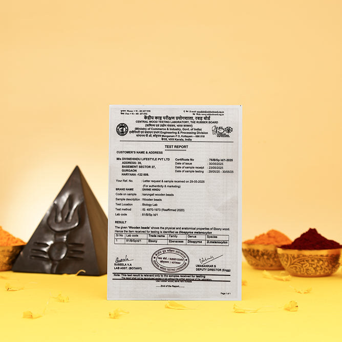 Divine Hindu Shivling Trishul Symbol Karungali Idol with Certificate