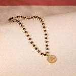 Divine Karungali Malai with Gold Capped Beads & Om Pendant