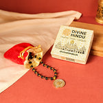 Divine Karungali Malai with Gold Capped Beads & Om Pendant by Divine Hindu