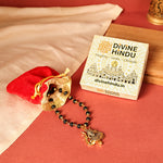 Divine Karungali Malai with Gold Capped Beads & Shiv Trishul Pendant by Divine Hindu