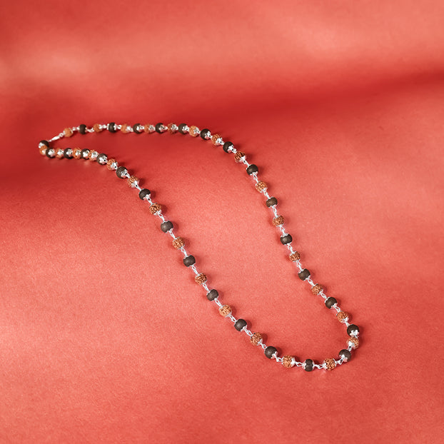 Divine Rudraksha & Karungali Malai in Silver Cap Hero