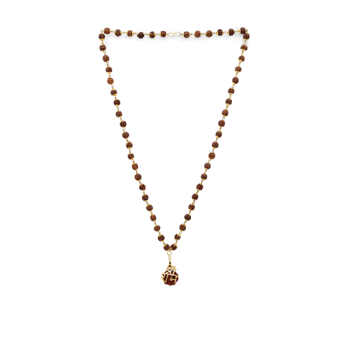 Divine Rudraksha Pendant Necklace with Shree Ram