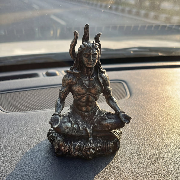 Silver Resin Shiva Murti for Idol for Home, Mandir & Car