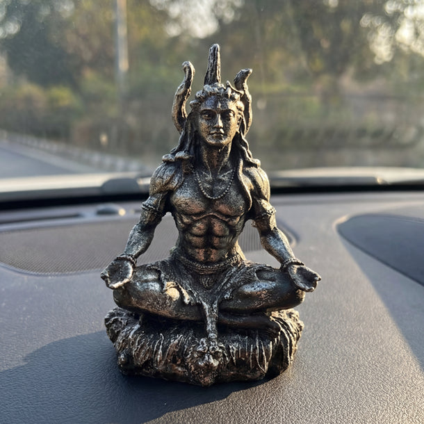Silver Resin Shiva Murti for Idol for Home, Mandir & Car