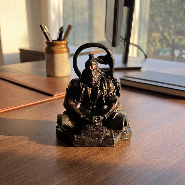 Black Hanuman Ji Idol with Tilak - Perfect for Car & Office Desks