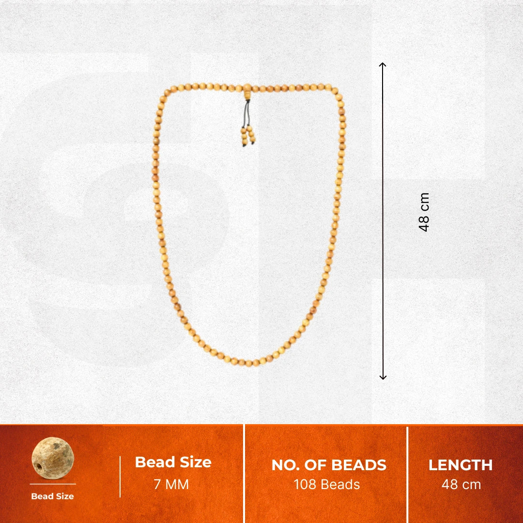 Chandan Sandalwood Stretchable Jaap Mala 108 beads - Govt Certified