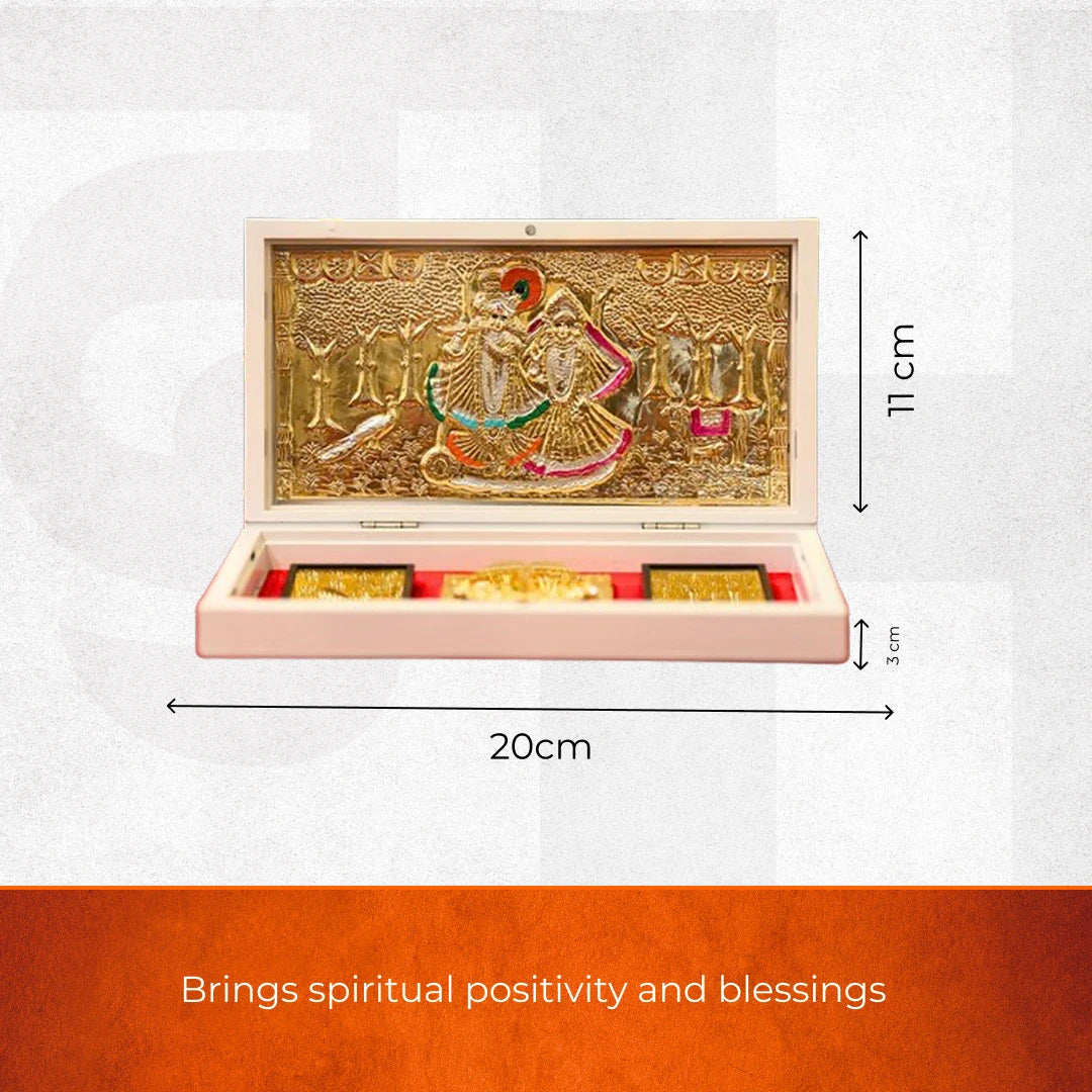 Divine Radha Krishna Pocket temple- Gold & Silver platted