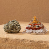 Mahalaxmi Combo - Dhan Lakshmi Pyramid with Raw Pyrite Stone