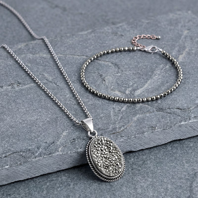 Total Wealth Alignment Combo: Pyrite Anklet & Raw Pyrite Pendant