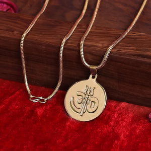Gold Plated OM Coin Necklace