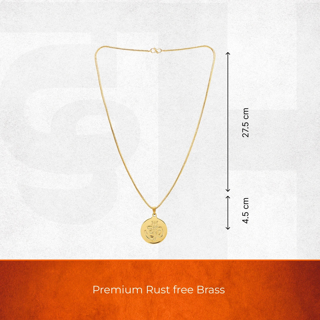 Gold Plated OM Coin Necklace